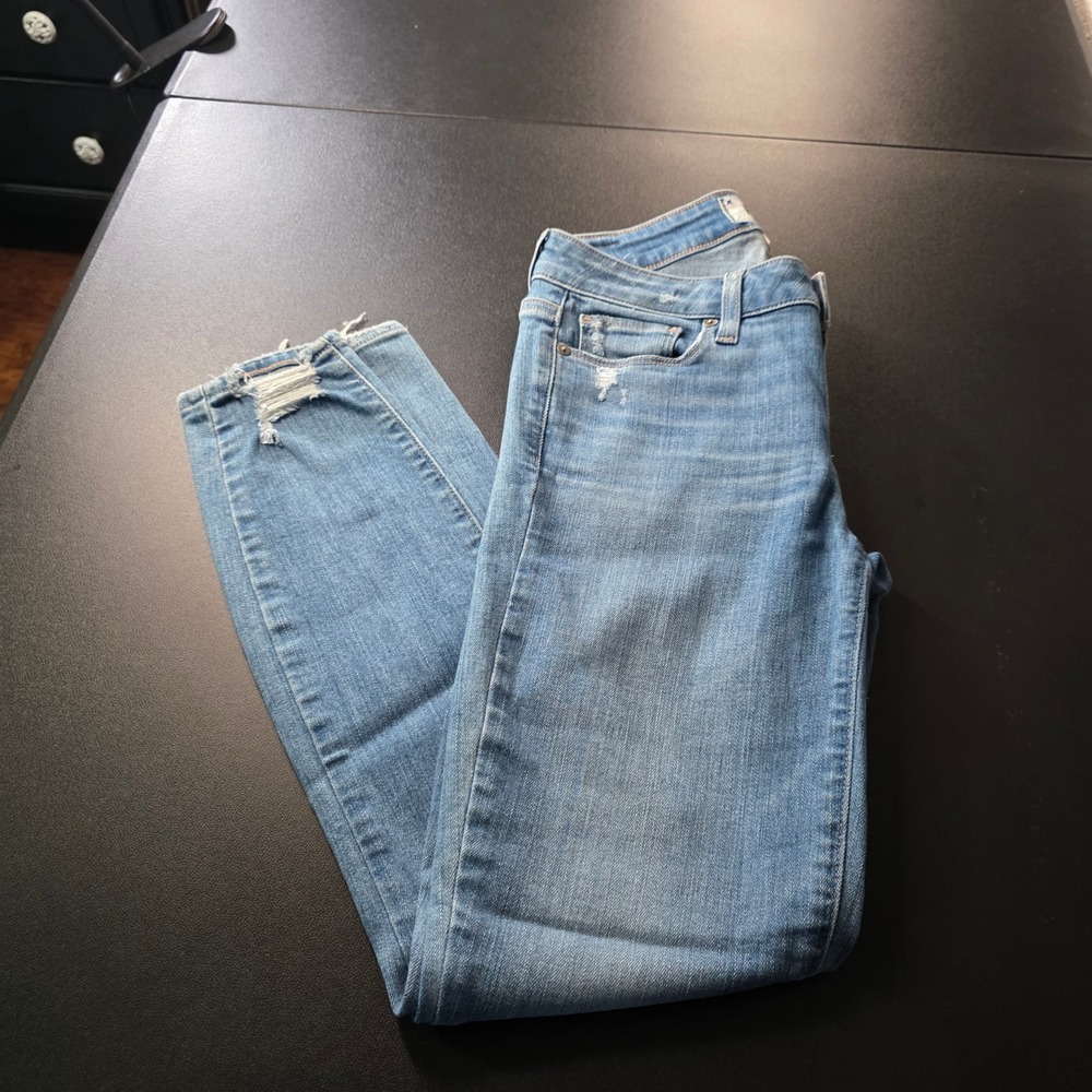 Paige Verdugo Ultra Skinny Distressed Jeans Light Wash Frayed Hem Size 25